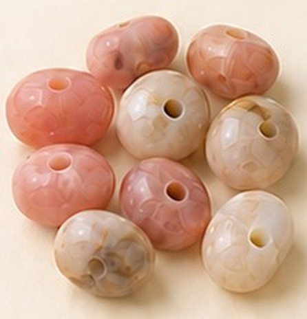 Blush, peach and cream semi-precious gemstone beads