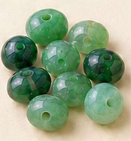 Green semi-precious gemstone beads