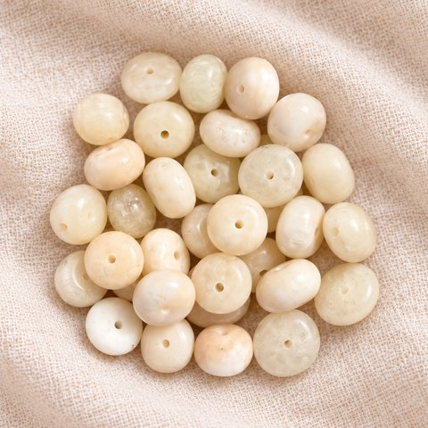Cream rondelle semi-precious gemstones