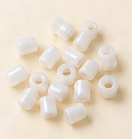 Small white tube accent beads